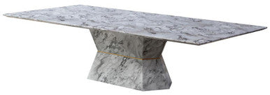 Grey Marble Coffee Table with Geometric Multifaceted Base and Natural Veining | Spezia