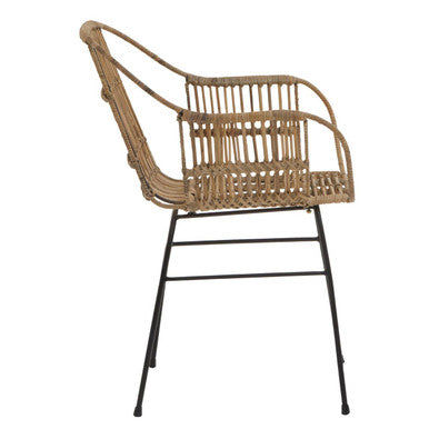 Natural Rattan with Black Metal Armchair | Java