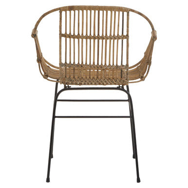 Natural Rattan with Black Metal Armchair | Java