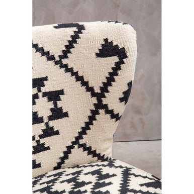 White and Black Berber Style Mango Wood Chair | Cefena