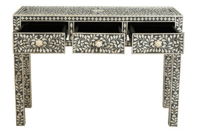 Bone Inlay Desk with 3 Drawers | Fusion