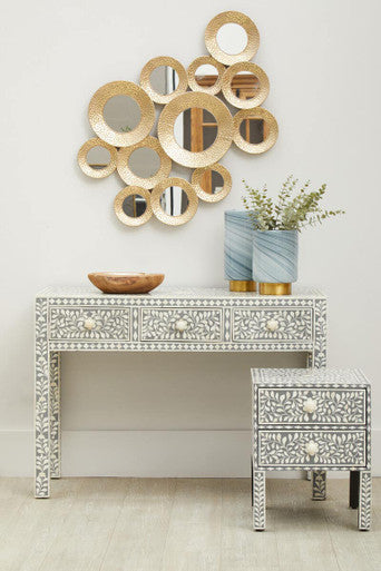 Bone Inlay Desk with 3 Drawers | Fusion