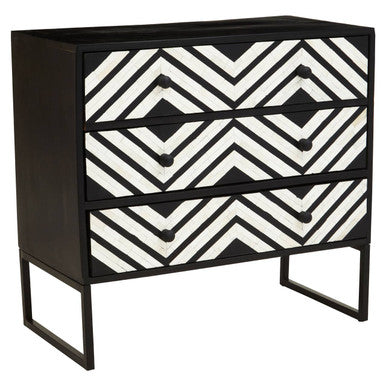Three Drawer Chest with Bone Inlay | Fusion