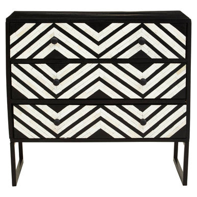 Three Drawer Chest with Bone Inlay | Fusion