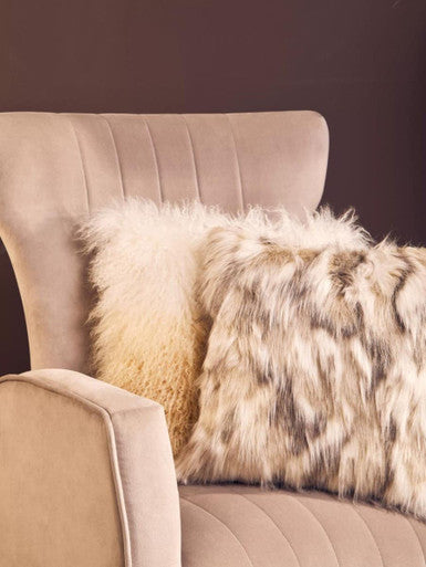 Mink Velvet Accent Chair With Gold Finish Legs | Zamora