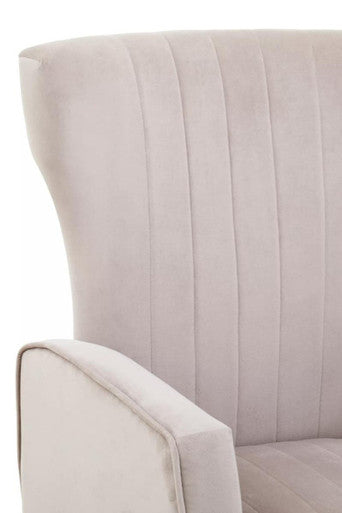 Mink Velvet Accent Chair With Gold Finish Legs | Zamora
