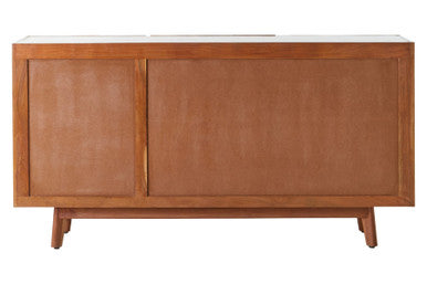 3 Drawer Acacia Wood White Marble Sideboard | Myan
