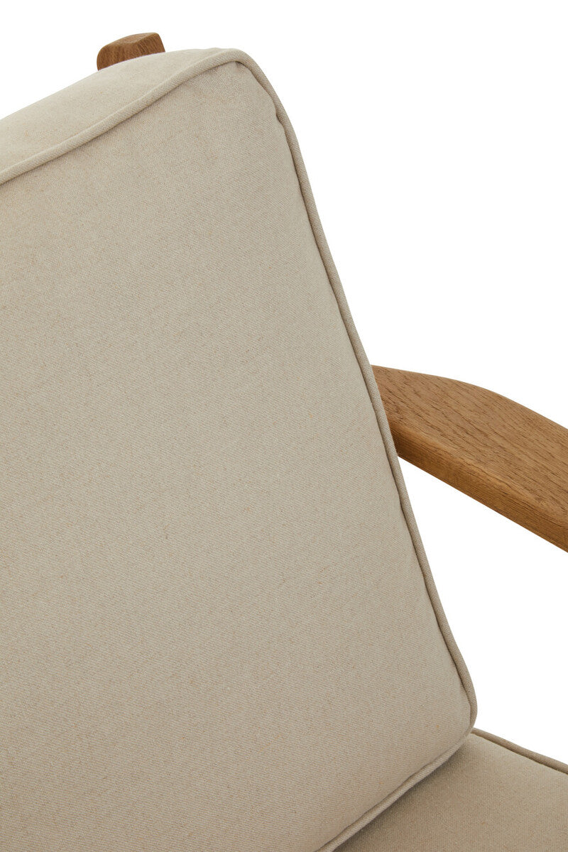 Natural Linen and Oak Wood Armchair | Hector