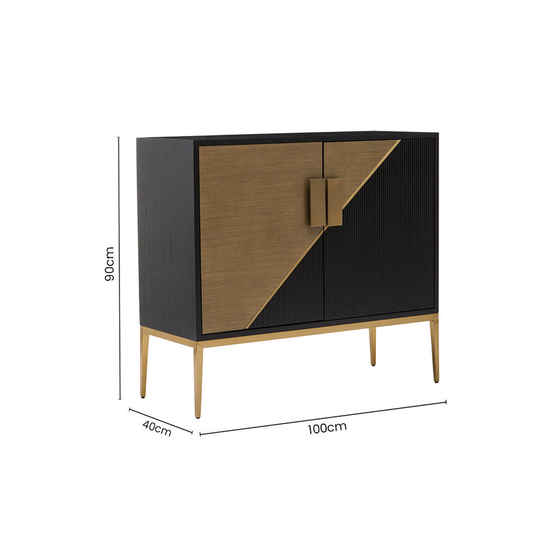 Black and Gold Two Door Sideboard | Davoli