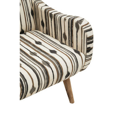Black and White Ikat Design Accent Chair | Cefena