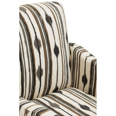 Black and White Ikat Design Accent Chair | Cefena