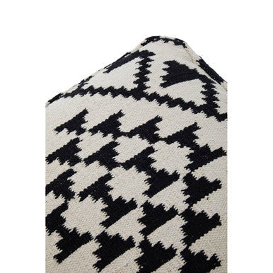 Square Black and White Patterned Pouffe | Cefena