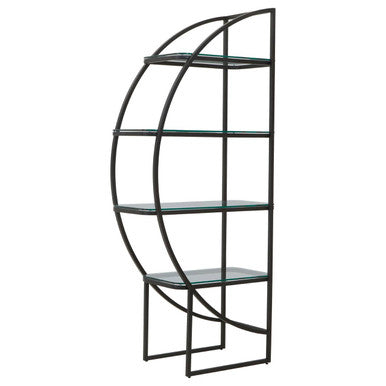 Left Half Moon Black Shelf Unit | Vogue