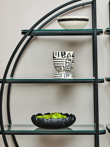 Left Half Moon Black Shelf Unit | Vogue