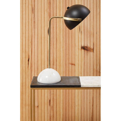 White and Black Marble Console Table with Warm Metallic Frame | Corra