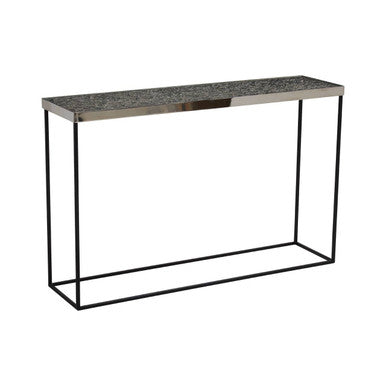 Console Table with Black Metal Finish Frame | Akola