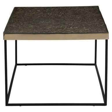 Gold Finish Coffee Table with Black Metal Frame | Akola
