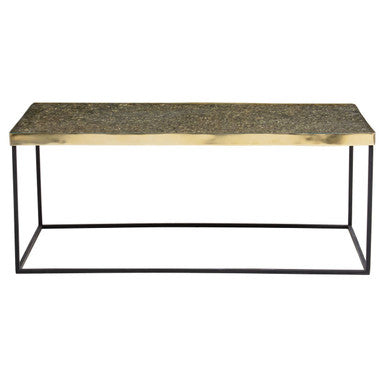 Gold Finish Coffee Table with Black Metal Frame | Akola