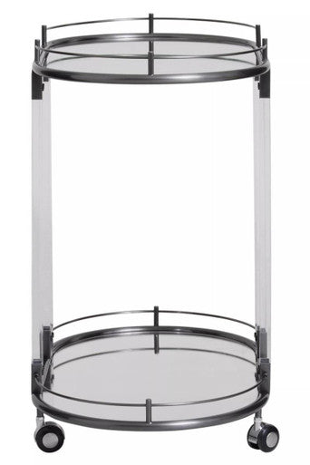 Drinks Trolley in Metallic Frame | Oria