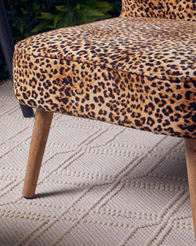 Leopard Print Velvet Chair | Cefena