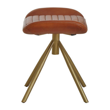 Tan Leather Footstool | Buffalo
