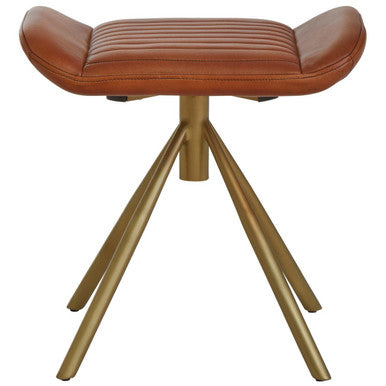 Tan Leather Footstool | Buffalo