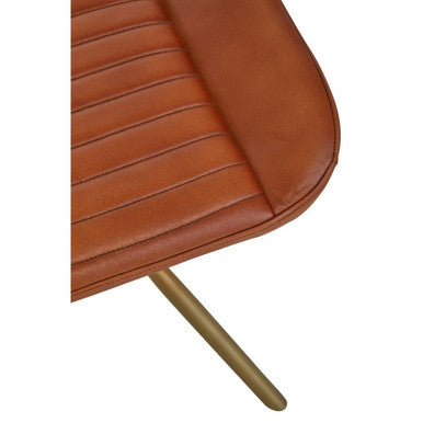 Tan Leather Footstool | Buffalo