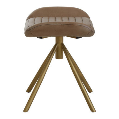 Grey Leather Footstool | Buffalo