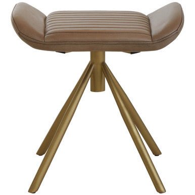 Grey Leather Footstool | Buffalo