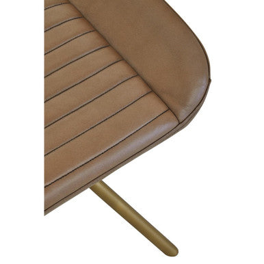 Grey Leather Footstool | Buffalo