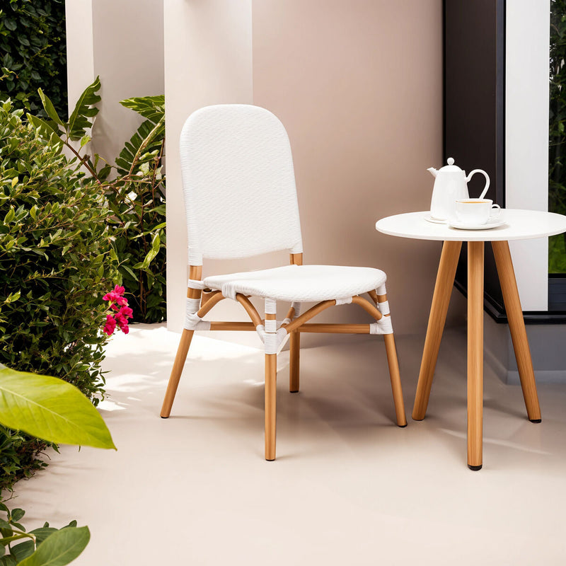 Natural and White Rattan Dining Chair | Manado
