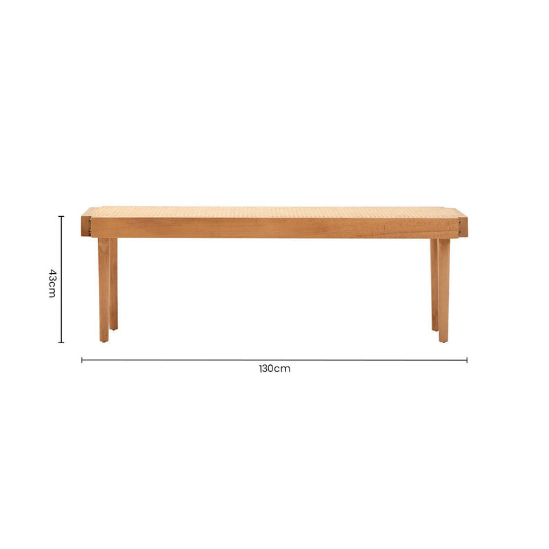 Natural Cane and Beech Wood Bench | Cebu