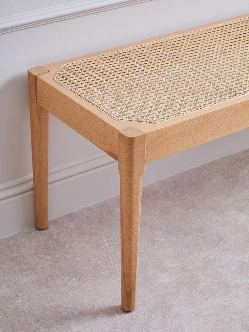Natural Cane and Beech Wood Bench | Cebu