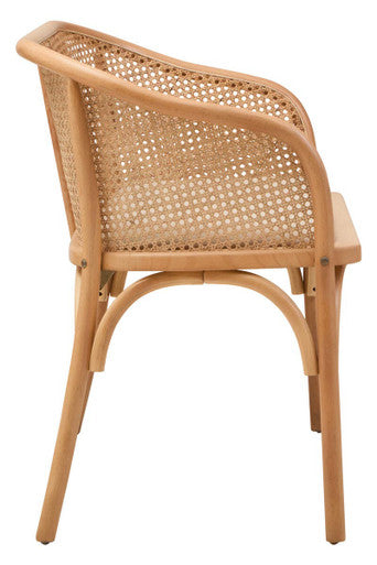 Natural Cane and Beech Wood Bench with Backrest | Cebu
