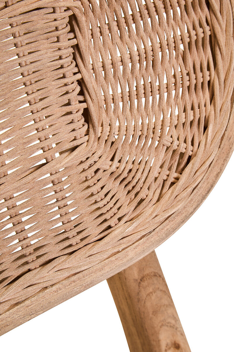 Cebu Beige Fabric and Grey Wash Elm Wood Dining Chair