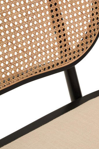 Natural Cane Bench with Black Elm Wood Frame | Cebu