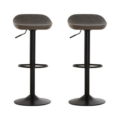 Set of Two Ash Faux Leather Bar Stools | Dalston