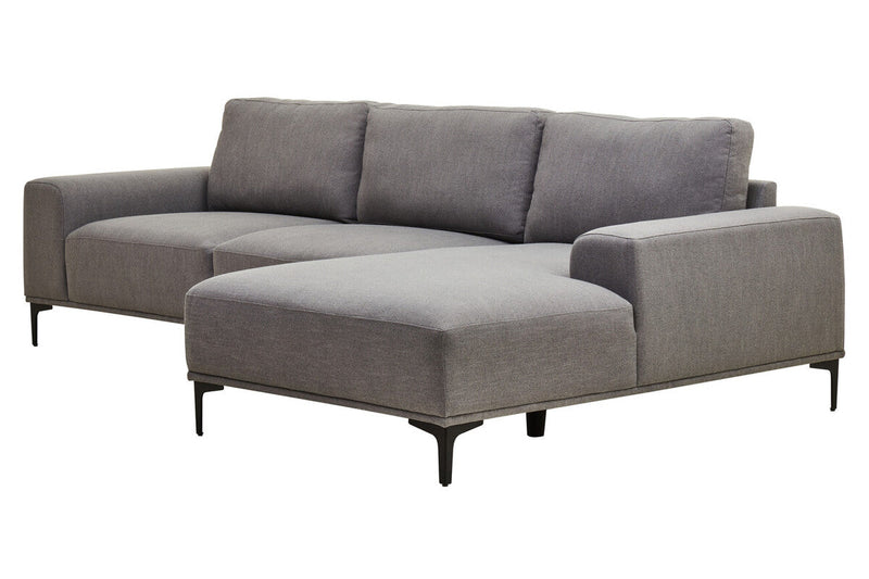 3 Seater Grey Fabric Right Chaise Sofa | Toulon