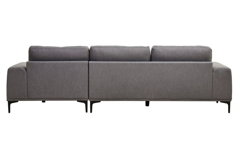 3 Seater Grey Fabric Right Chaise Sofa | Toulon