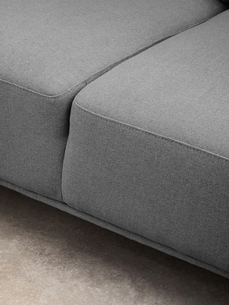 3 Seater Grey Fabric Right Chaise Sofa | Toulon