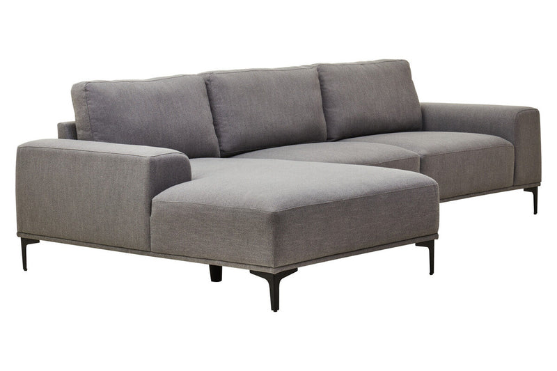 3 Seater Grey Fabric Left Chaise Sofa | Toulon