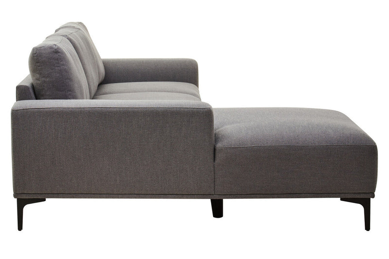 3 Seater Grey Fabric Left Chaise Sofa | Toulon