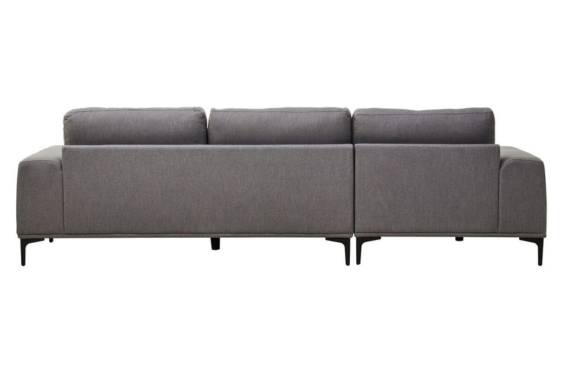 3 Seater Grey Fabric Left Chaise Sofa | Toulon