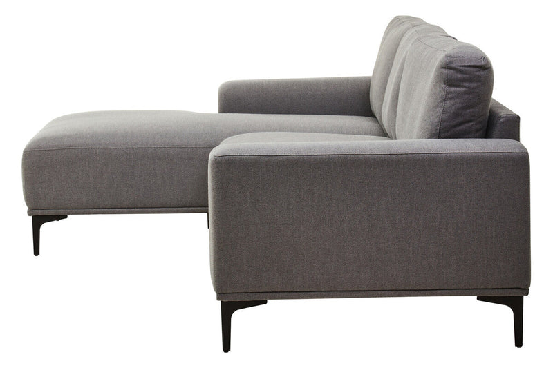 3 Seater Grey Fabric Left Chaise Sofa | Toulon