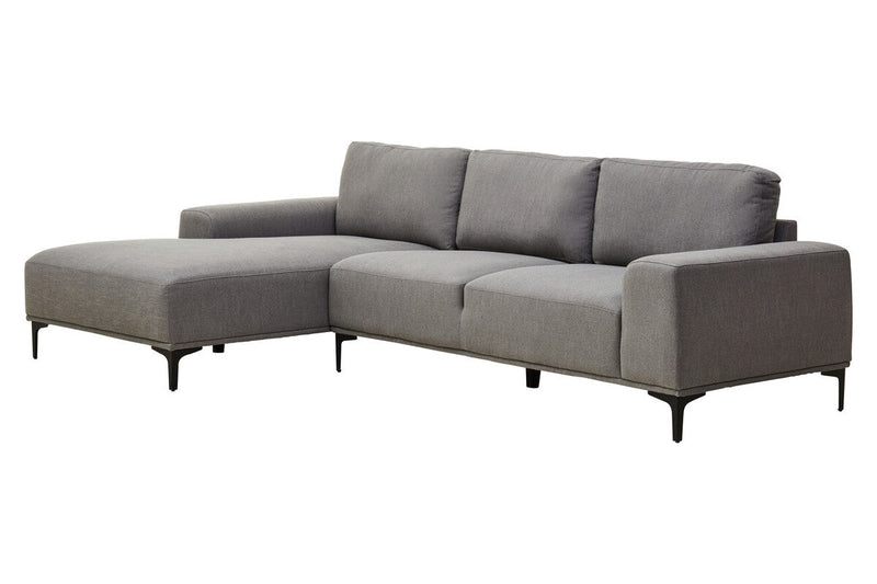 3 Seater Grey Fabric Left Chaise Sofa | Toulon