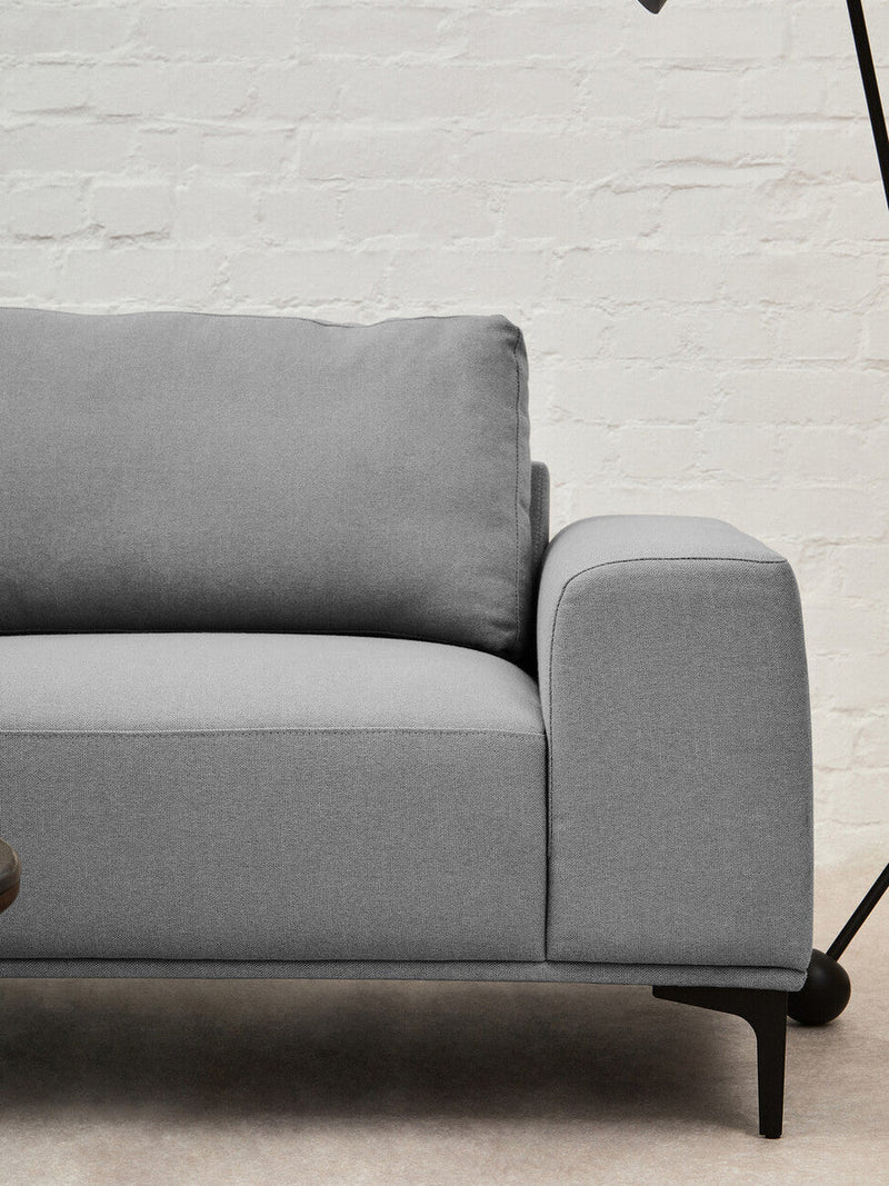 3 Seater Grey Fabric Left Chaise Sofa | Toulon