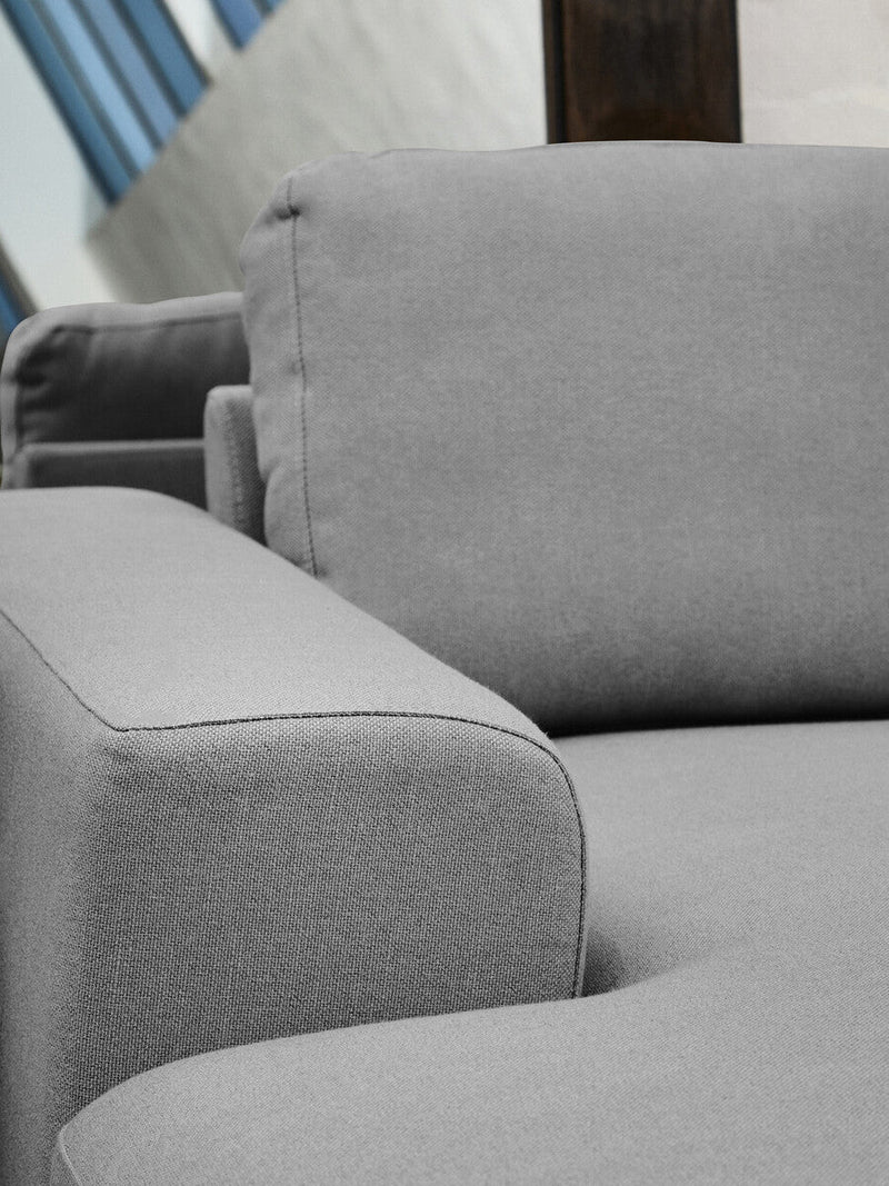 3 Seater Grey Fabric Left Chaise Sofa | Toulon
