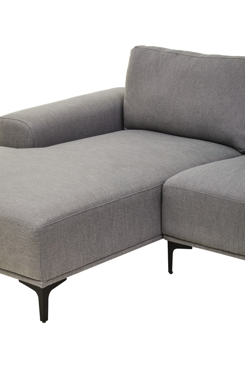 3 Seater Grey Fabric Left Chaise Sofa | Toulon