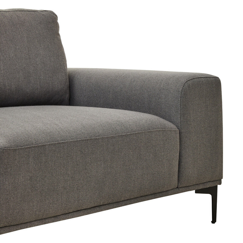 3 Seater Grey Fabric Left Chaise Sofa | Toulon