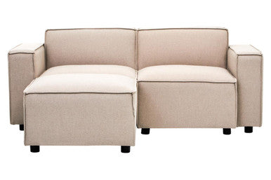 Natural Fabric Modular Ottoman | Toulouse